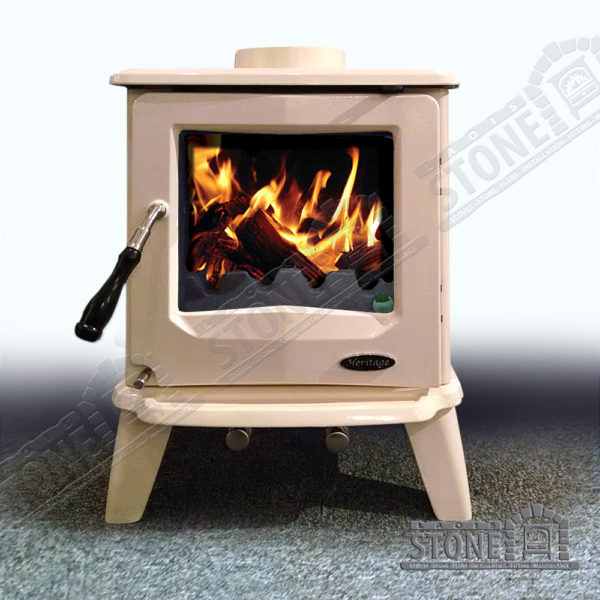 Dromore 5 kW Cream Enamel Room Heater Stove (With external air supply)