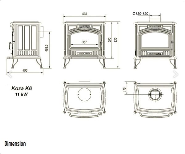 Koza K6 11kW Stove With Automatic Air Control