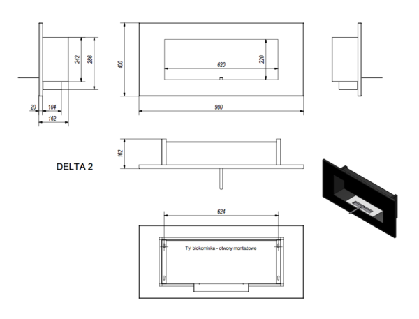 Bio Fireplace Delta 2 Qube