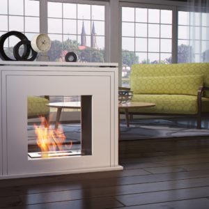 Bio Fireplace June Tunnel White