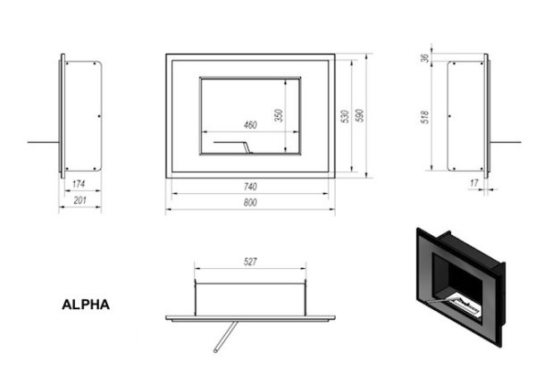 Bio Fireplace Alpha Black