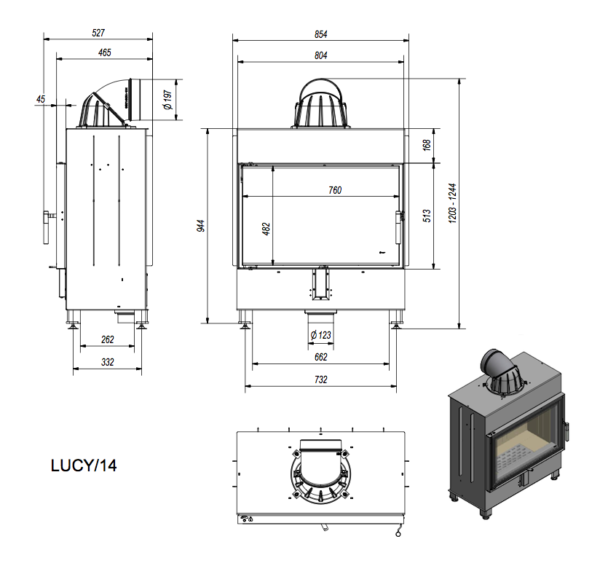 Lucy 14 kW Insert Stove