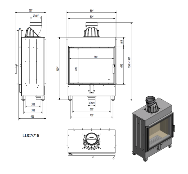 Lucy 15 kW Insert Stove