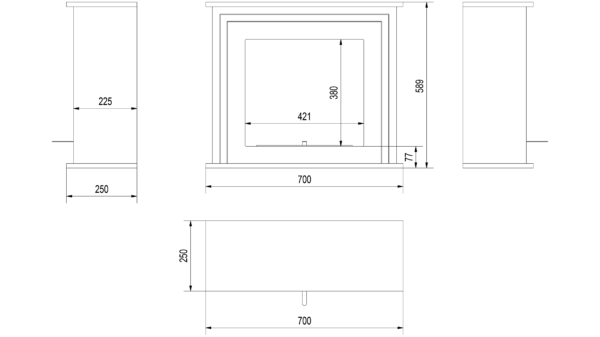 Bio Fireplace June White