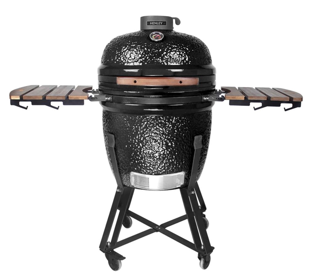 Kamado 21 Inch Green Charcoal Grill and Laois Stone and Stoves