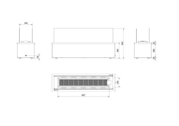 full Patio Horizontal Gas Heater Remote Control